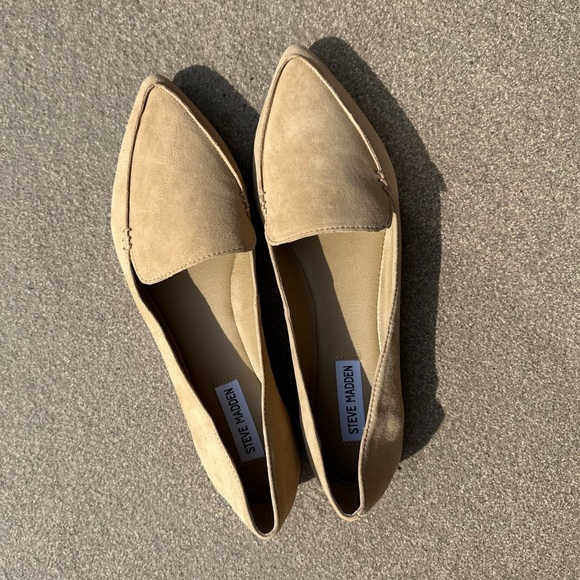 Tan Suede Pointed Flats - Picture 1 of 2